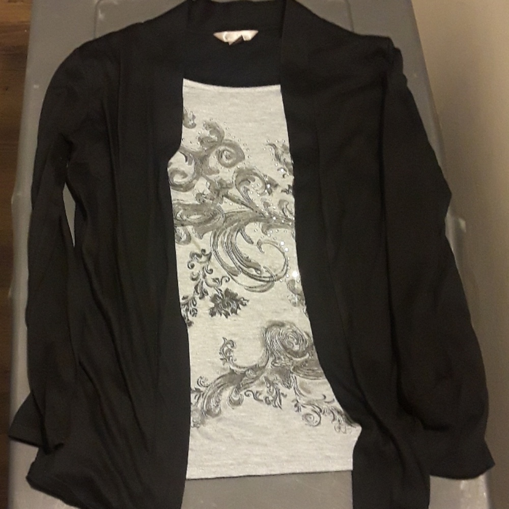 long sleeve stitched in cardigan shirt